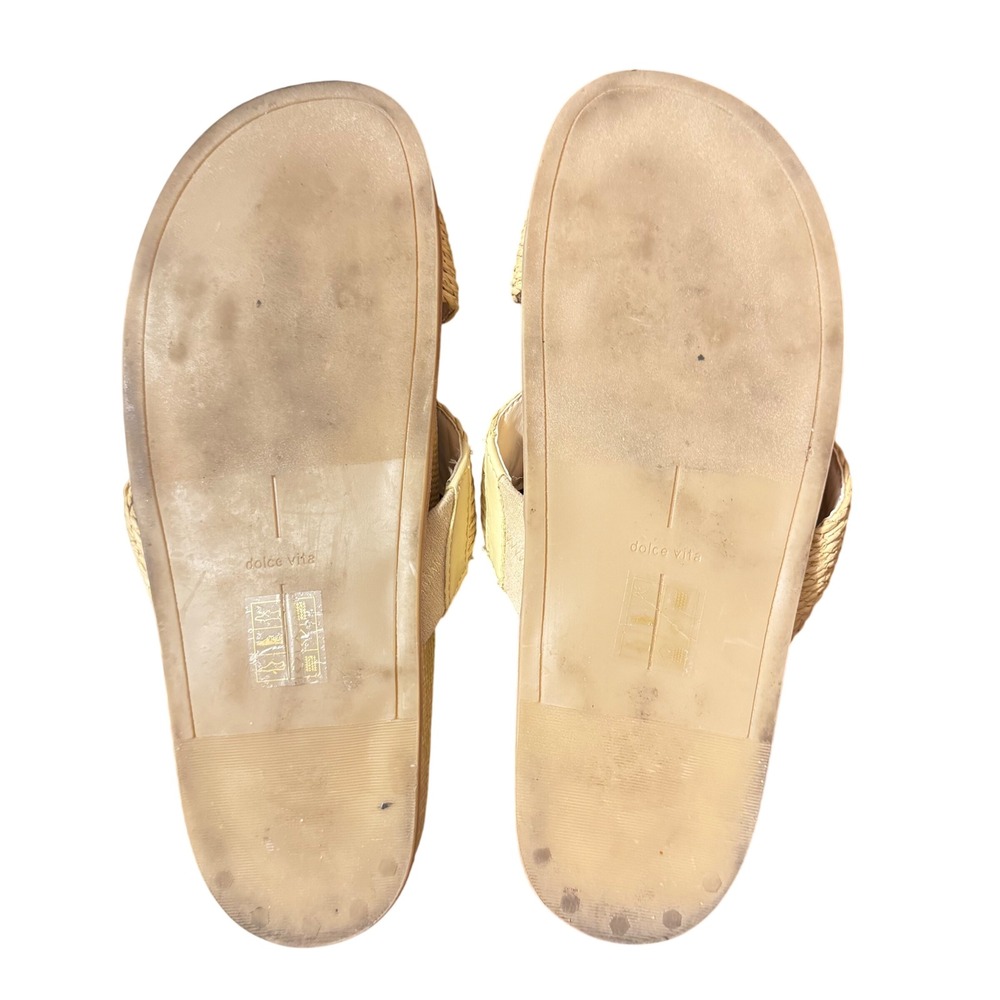 Dolce Vita Selda Slip On Neutral Raffia Slide 8.5 Vacation, Beach, Summer - Picture 8 of 11